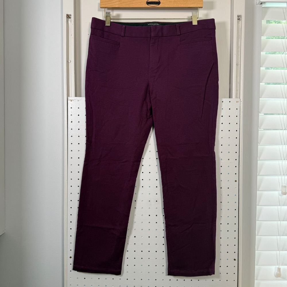 Banana Republic Sloan‎ Pants Women's Plum Stretch Pockets Slim Fit Classic - 10